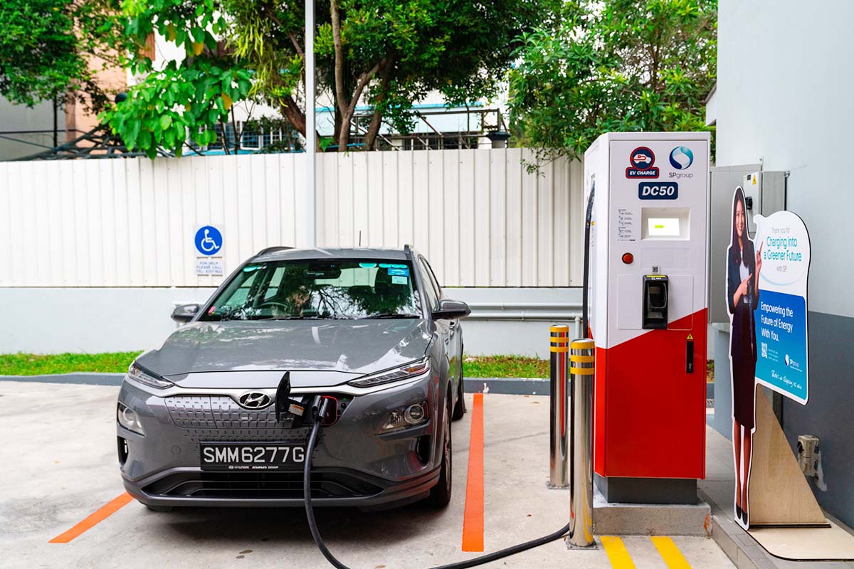 SP Power EV charger in Singapore